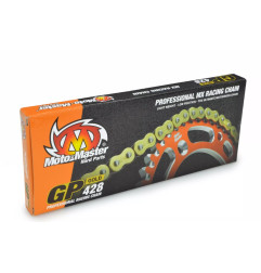 MOTO-MASTER ŁAŃCUCH NAPĘDOWY GP-428 MX PROFESSIONAL MOTOCROSS RACING CHAIN BEZ ORINGÓW KOLOR ZŁOTY