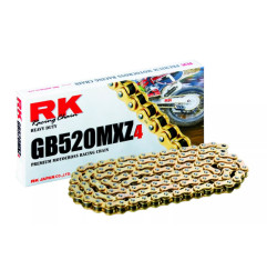 RK ŁAŃCUCH NAPĘDOWY (MOTOCROSS) 420MXZ4-120 ZAPINKA (CL) W ZESTAWIE KOLOR ZŁOTY (POJEMNOŚĆ: DO 150 CCM) (22,2 KN)