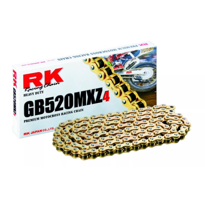 RK ŁAŃCUCH NAPĘDOWY (MOTOCROSS) 420MXZ4-120 ZAPINKA (CL) W ZESTAWIE KOLOR ZŁOTY (POJEMNOŚĆ: DO 150 CCM) (22,2 KN) RK ŁAŃCUCH NAPĘDOWY (MOTOCROSS) 420MXZ4-120 ZAPINKA (CL) W ZESTAWIE KOLOR ZŁOTY (POJEMNOŚĆ: DO 150 CCM) (22,2 KN)