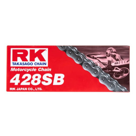 RK ŁAŃCUCH NAPĘDOWY 428SB-136 ZAPINKA (CL) W ZESTAWIE KOLOR STANDARD (POJEMNOŚĆ: DO 135 CCM) (19,1 KN)
