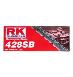 RK ŁAŃCUCH NAPĘDOWY 428SB-140 ZAPINKA (CL) W ZESTAWIE KOLOR STANDARD (POJEMNOŚĆ: DO 135 CCM) (19,1 KN)