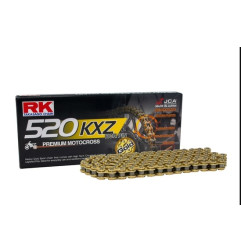 RK ŁAŃCUCH NAPĘDOWY (MOTOCROSS) GB520KXZ-120 ZAPINKA (CL) W ZESTAWIE KOLOR ZŁOTY (POJEMNOŚĆ: DO 450 CCM) (35 KN)