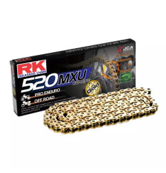 RK ŁAŃCUCH NAPĘDOWY (ENDURO) GB520MXU-120 (UW-RING) ZAKUWKA W ZESTAWIE KOLOR ZŁOTY (POJEMNOŚĆ: DO 500 CCM) (35,6 KN)