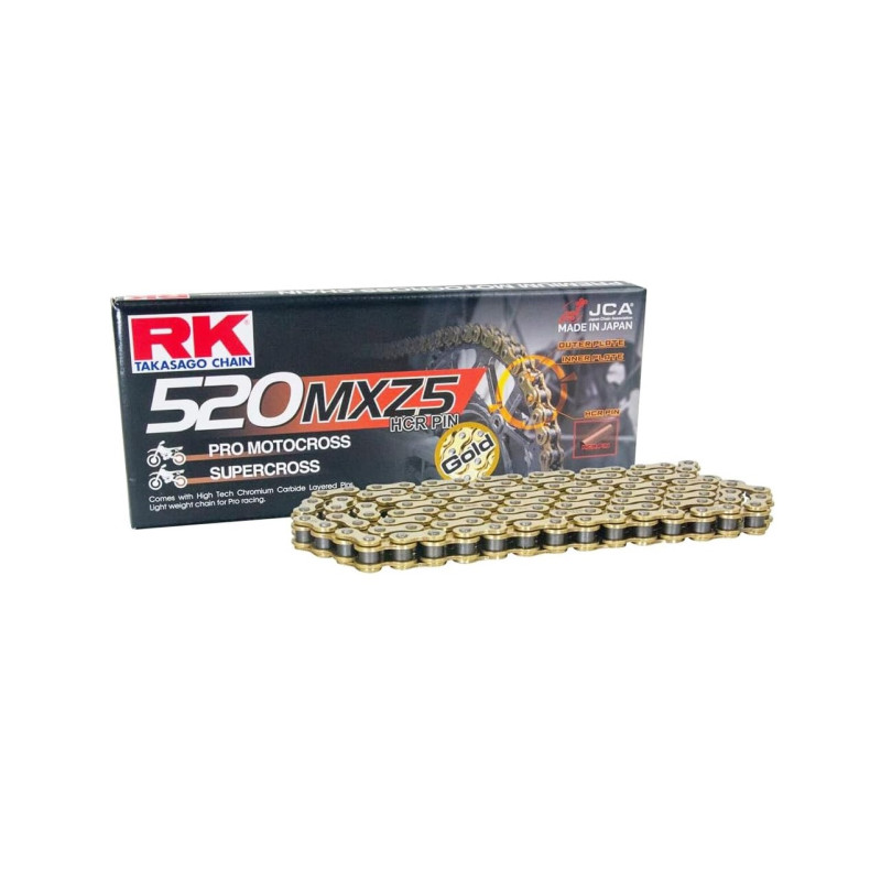 RK ŁAŃCUCH NAPĘDOWY (MOTOCROSS) 520MXZ5-120 ZAPINKA (CL) W ZESTAWIE KOLOR ZŁOTY (POJEMNOŚĆ: DO 500 CCM) (37,8 KN) RK ŁAŃCUCH NAPĘDOWY (MOTOCROSS) 520MXZ5-120 ZAPINKA (CL) W ZESTAWIE KOLOR ZŁOTY (POJEMNOŚĆ: DO 500 CCM) (37,8 KN)