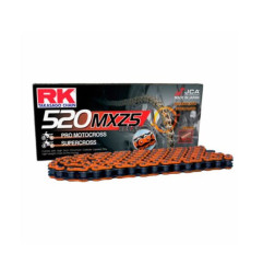 RK ŁAŃCUCH NAPĘDOWY (MOTOCROSS) 520MXZ5-120 ZAPINKA (CL) W ZESTAWIE KOLOR POMARAŃCZOWY (POJEMNOŚĆ: DO 500 CCM) (37,8 KN)