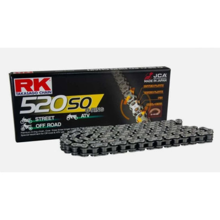 RK ŁAŃCUCH NAPĘDOWY 520SO-106 (O-RING) ZAKUWKA (CLF) W ZESTAWIE KOLOR STANDARD (POJEMNOŚĆ: DO 400 CCM) (30,5 KN)