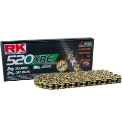 RK ŁAŃCUCH NAPĘDOWY GB520XRE-110 (XW-RING) ZAKUWKA (CLF) W ZESTAWIE KOLOR ZŁOTY (POJEMNOŚĆ: DO 800 CCM) (36,5 KN)
