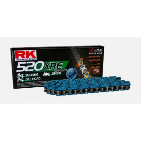 RK ŁAŃCUCH NAPĘDOWY BB520XRE-120(XW-RING) ZAKUWKA (CLF) W ZESTAWIE KOLOR NIEBIESKI (POJEMNOŚĆ: DO 800 CCM) (36,5 KN)
