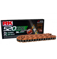 RK ŁAŃCUCH NAPĘDOWY DD520XRE-120 (XW-RING) ZAKUWKA (CLF) W ZESTAWIE KOLOR POMARAŃCZOWY (POJEMNOŚĆ: DO 800 CCM) (36,5 KN)