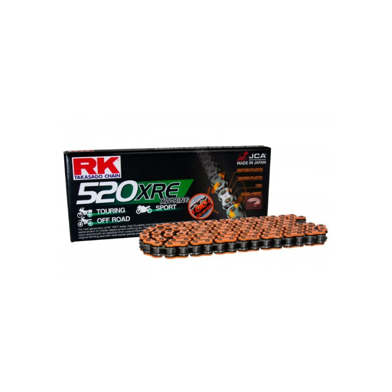 RK ŁAŃCUCH NAPĘDOWY DD520XRE-120 (XW-RING) ZAKUWKA (CLF) W ZESTAWIE KOLOR POMARAŃCZOWY (POJEMNOŚĆ: DO 800 CCM) (36,5 KN) RK ŁAŃCUCH NAPĘDOWY DD520XRE-120 (XW-RING) ZAKUWKA (CLF) W ZESTAWIE KOLOR POMARAŃCZOWY (POJEMNOŚĆ: DO 800 CCM) (36,5 KN)