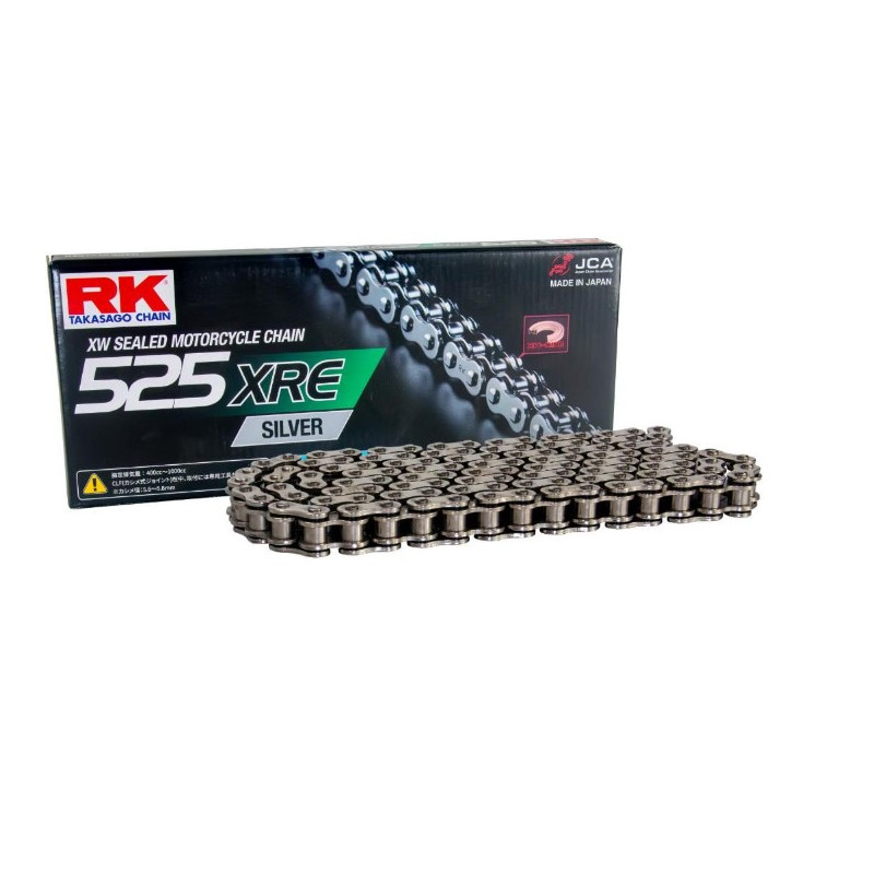 RK ŁAŃCUCH NAPĘDOWY 525XRE-112 (XW-RING) ZAKUWKA (CLF) W ZESTAWIE KOLOR STANDARD (POJEMNOŚĆ: DO 1000 CCM) (42 KN)