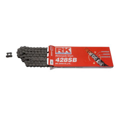 RK ŁAŃCUCH NAPĘDOWY 428SB-132 ZAPINKA (CL) W ZESTAWIE KOLOR STANDARD (POJEMNOŚĆ: DO 135 CCM) (19,1 KN)