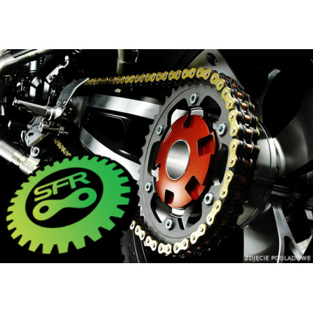 SFR ŁAŃCUCH NAPĘDOWY 520HV-X-120 (120 OGNIW) X-RING (DO 750CCM 60KM) (34KN) KOLOR ZŁOTY (ZAPINKA W ZESTAWIE)