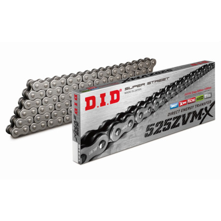 DID ŁAŃCUCH NAPĘDOWY 525ZVMX-100 (100 OGNIWA) X-RING (OTWARTY + ZAKUWKA) - WYPRZEDAŻ