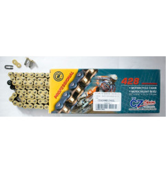 CZ ŁAŃCUCH NAPĘDOWY 428 MX (140 OGNIW) ZŁOTY (MOTOCROSS DO 110 CCM) (23,0 KN) + ZAPINKA