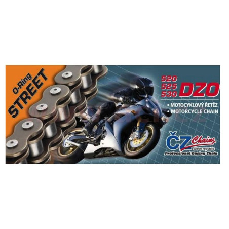 CZ ŁAŃCUCH NAPĘDOWY 520 DZO (108 OGNIW) O-RING BRONZE DO 750 CCM (STREET) (35,6 KN) + ZAKUWKA DRĄŻONA