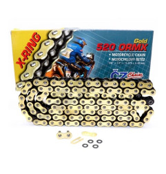 CZ ŁAŃCUCH NAPĘDOWY 520 ORMX (112 OGNIW) ACTIVE RING (X-RING) ZŁOTY DO 600 CCM (ENDURO) (34,5 KN) + ZAPINKA