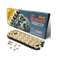 CZ ŁAŃCUCH NAPĘDOWY 520 SDZZ (110 OGNIW) ACTIVE RING (X-RING) ZŁOTY DO 900 CCM STREET (41,5 KN) + ZAKUWKA DRĄŻONA