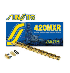 SUNSTAR ŁAŃCUCH NAPĘDOWY 420MXR-130G MOTOCROSS DO 150 CCM OTWARTY + ZAPINKA - MADE IN JAPAN - OFERTA SPECJALNA
