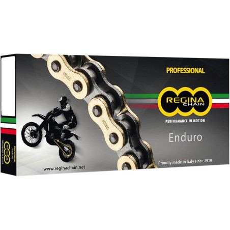 REGINA ŁAŃCUCH NAPĘDOWY 520ZSE Z-RING ENDURO ULTRALIGHT DO 500CCM (ZŁOTY) (ZAPINKA+ZAKUWKA PEŁNA+ ZAKUWKA DRĄŻONA)