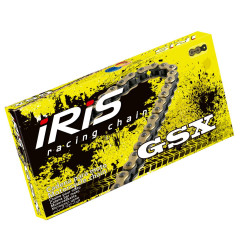 IRIS WYPRZEDAŻ ŁAŃCUCH NAPĘDOWY 420 GSX-124 (124-OGNIW) BEZ O-RINGÓW (OTWARTY + ZAPINKA) KOLOR ZŁOTY (17,5KN)