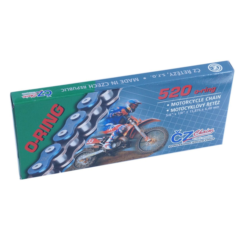 CZ ŁAŃCUCH NAPĘDOWY 520 RDO (108 OGNIW) O-RING DO 450 CCM (33,8 KN) (Z OTWORAMI WYRZUCAJĄCYMI BŁOTO) + ZAKUWKA