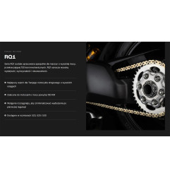 TSUBAKI ŁAŃCUCH NAPĘDOWY 520 RQ1 114 PROFESSIONAL ROAD X-RING CHAIN KOLOR ZŁOTO CZARNY G&B