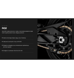 TSUBAKI ŁAŃCUCH NAPĘDOWY 525 RQ2 122 PROFESSIONAL ROAD X-RING CHAIN KOLOR ZŁOTO CZARNY G&B