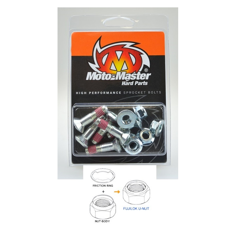 MOTO-MASTER ŚRUBY DO ZĘBATKI TYLNEJ M8X30MM (6SZTUK) FUJILOK U-NUT (IMBUS) HONDA/YAMAHA/SUZUKI/KAWASAKI