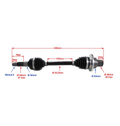 PÓŁOŚ TYLNA PRAWA POWER FORCE CF MOTO 500/800