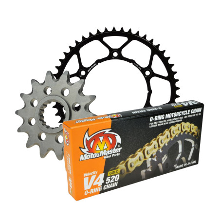 MOTO-MASTER ZESTAW NAPĘDOWY KOMPLETNY KTM/HUSQVARNA/GASGAS 13/50/120 ŁAŃCUCH V4-520G O-RING GOLD - ZŁOTY