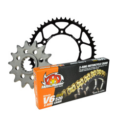 MOTO-MASTER ZESTAW NAPĘDOWY KOMPLETNY KTM/HUSQVARNA/GASGAS 13/50/120 ŁAŃCUCH V6-520G X-RING GOLD - ZŁOTY