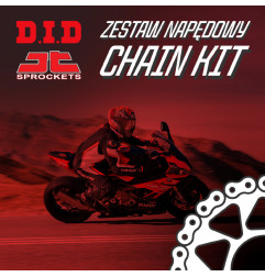 DID ZESTAW NAPĘDOWY KOMPLETNY YAMAHA YZF-R1 '04-'05 (ZĘBATKI JT, PRZEDNIA Z GUMĄ, ŁAŃCUCH DID ZVMX2 ZŁOTY, ZAKUWKA)
