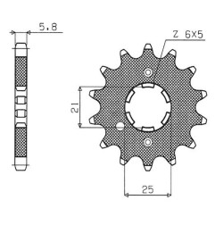 SUNSTAR ZĘBATKA PRZEDNIA 569 15 KAWASAKI KX 250 '87-'98, YAMAHA YZ 250 '77-'98 (JTF569.15) (ŁAŃC. 520) (56915JT)