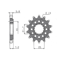 SUNSTAR ZĘBATKA PRZEDNIA KAWASAKI ZX-7R/RR '96-'03, ZX-10R '04-'15, SUZUKI GSXR 750 '00-'15, SV 1000S '03-'06