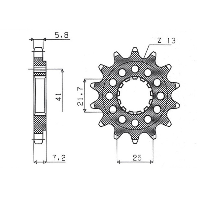 SUNSTAR ZĘBATKA PRZEDNIA KAWASAKI ZX-7R/RR '96-'03, ZX-10R '04-'15, SUZUKI GSXR 750 '00-'15, SV 1000S '03-'06 SUNSTAR ZĘBATKA PRZEDNIA KAWASAKI ZX-7R/RR '96-'03, ZX-10R '04-'15, SUZUKI GSXR 750 '00-'15, SV 1000S '03-'06