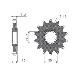 SUNSTAR ZĘBATKA PRZEDNIA 2082 15 KAWASAKI ZX 6R '95-'97 (JTF1182.15) (208215JT)
