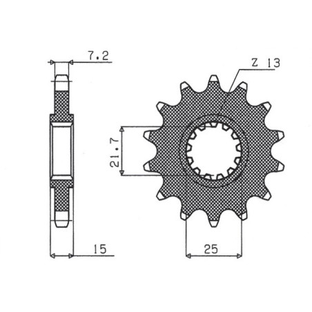 SUNSTAR ZĘBATKA PRZEDNIA 2082 15 KAWASAKI ZX 6R '95-'97 (JTF1182.15) (208215JT)
