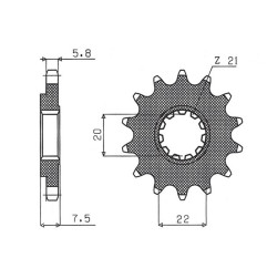 SUNSTAR ZĘBATKA PRZEDNIA 2120 14 HONDA CR 125R '04-'07, CRF 250R/X '04-'17 (JTF1323.14) (ŁAŃC. 520) (212014JT)