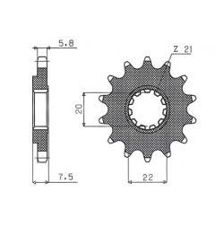 SUNSTAR ZĘBATKA PRZEDNIA 2120 13 HONDA CR 125R '04-'07, CRF 250R/X '04-'17 (JTF1323.13) (ŁAŃC. 520) (212013JT)
