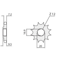 SUNSTAR ZĘBATKA PRZEDNIA 2084 13 KTM SX 85 '04-'18 (JTF1907.13) (ŁAŃC. 428) (208413JT)