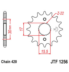 JT ZĘBATKA PRZEDNIA 332 16 HONDA CRF 50F '04-'12, XR 50 '00-'03 (33216JT) (ŁAŃC. 420)