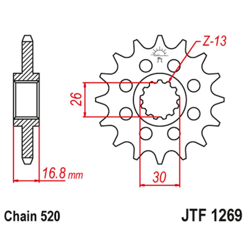 JT ZĘBATKA PRZEDNIA 347M 15 HONDA CBR 600/900/929/954/1000, VTR 1000 SP1/2 (347M15JT) (ŁAŃC. 520) KONWERSJA JT ZĘBATKA PRZEDNIA 347M 15 HONDA CBR 600/900/929/954/1000, VTR 1000 SP1/2 (347M15JT) (ŁAŃC. 520) KONWERSJA