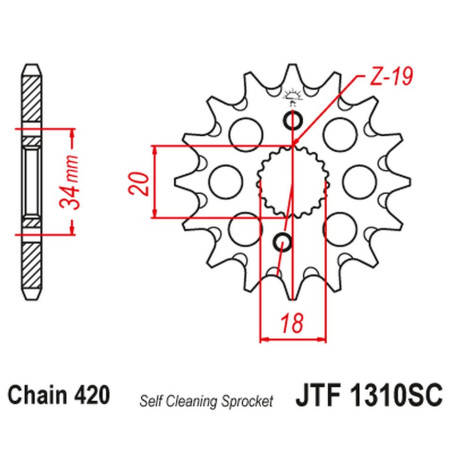 JT ZĘBATKA PRZEDNIA 2157 14 HONDA CRF 150 '07-20' (215714JT) (ŁAŃC. 420) SAMOOCZYSZCZAJĄCA