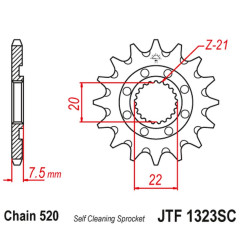 JT ZĘBATKA PRZEDNIA 2120 14 HONDA CR 125R '04-'07, CRF 250R/X '04-'17 SAMOOCZYSZCZAJĄCA (212014JT) (ŁAŃC. 520)