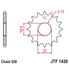 JT ZĘBATKA PRZEDNIA 4103 15 SUZUKI LT 160 '89-'01, LT 230 '86-'93 (410315JT) (ŁAŃC. 520)