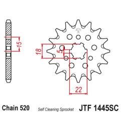 JT ZĘBATKA PRZEDNIA 423 13 KAWASAKI KX 125 '94-'07 SAMOOCZYSZCZAJĄCA (42313JT) (ŁAŃC. 520)