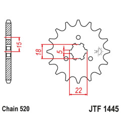 JT ZĘBATKA PRZEDNIA 423 14 KAWASAKI KX 125 '94-'07 (42314JT) (ŁAŃC. 520)
