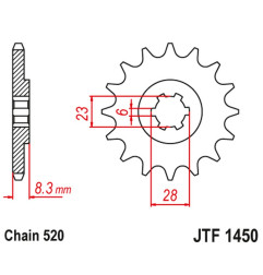 JT ZĘBATKA PRZEDNIA 436 13 SUZUKI LT 500 '88-92', RM 465 '81-82', RM 500 '83-84' (43613JT) (ŁAŃC. 520)