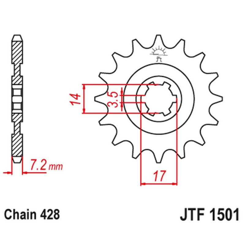 JT ZĘBATKA PRZEDNIA 2054 13 KAWASAKI KLT/KLF 110 '84-88', KLX 140 '08-20' (205413JT) (ŁAŃC. 428) JT ZĘBATKA PRZEDNIA 2054 13 KAWASAKI KLT/KLF 110 '84-88', KLX 140 '08-20' (205413JT) (ŁAŃC. 428)